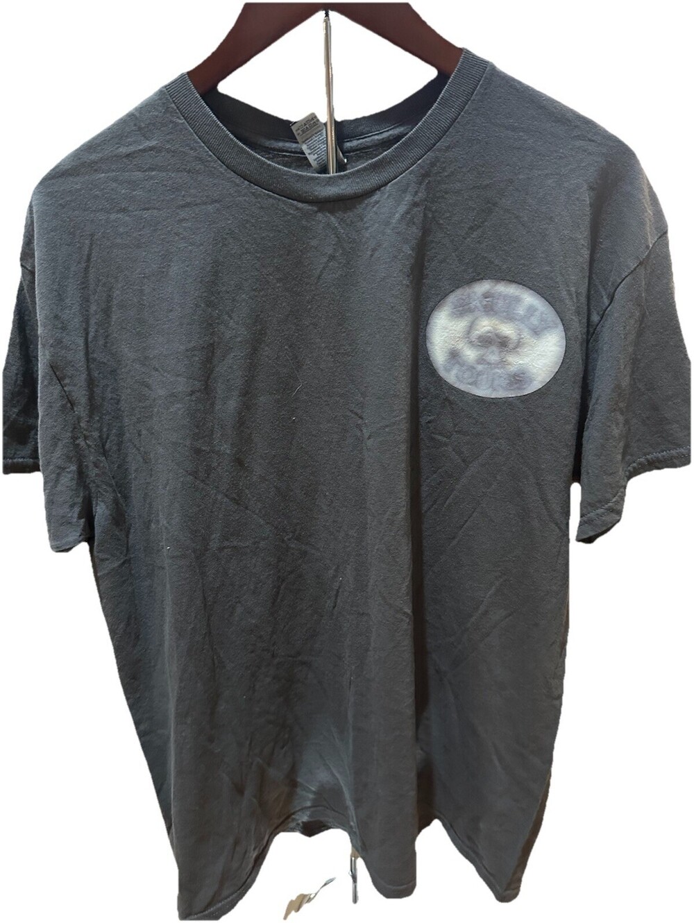 Distressed Skull Graphic Tee Skully Tours Faded Grunge Goth Biker L